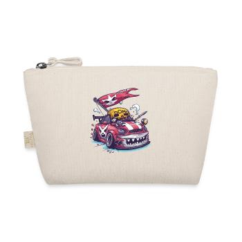 Rugged Cartoon JDM Pirate Street Racer - Organic Pouch - nature - Front
