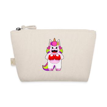Einhorn Boxer Boxhandschuhe Boxen - Bio-Täschchen - Natur - Vorne