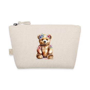 Floral Charm: Watercolor Teddy Bear - Organic Pouch - nature - Front