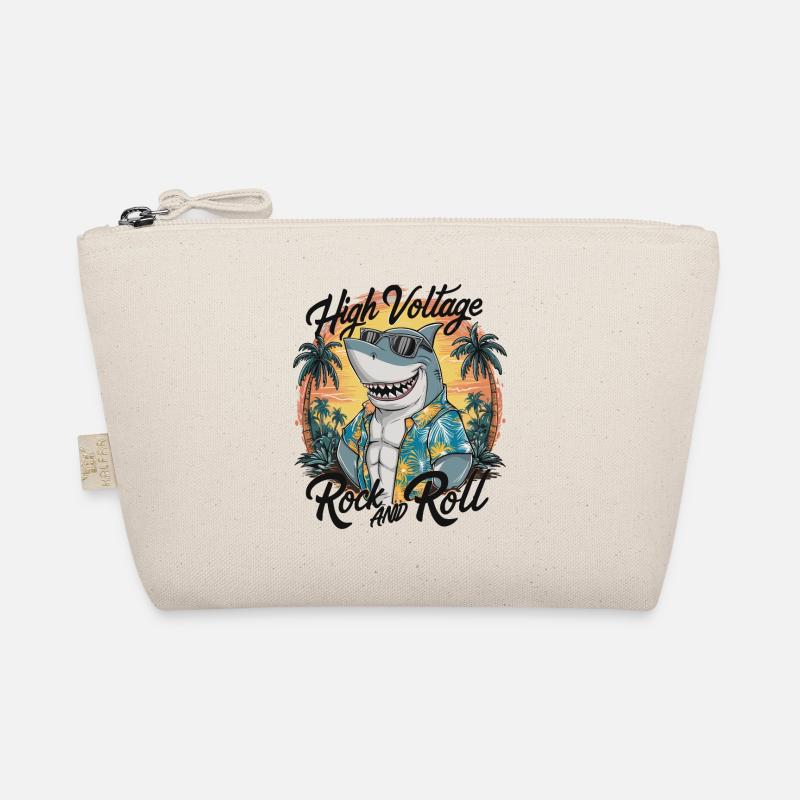 Funny shark with sunglasses summer beach vacation Organic Pouch