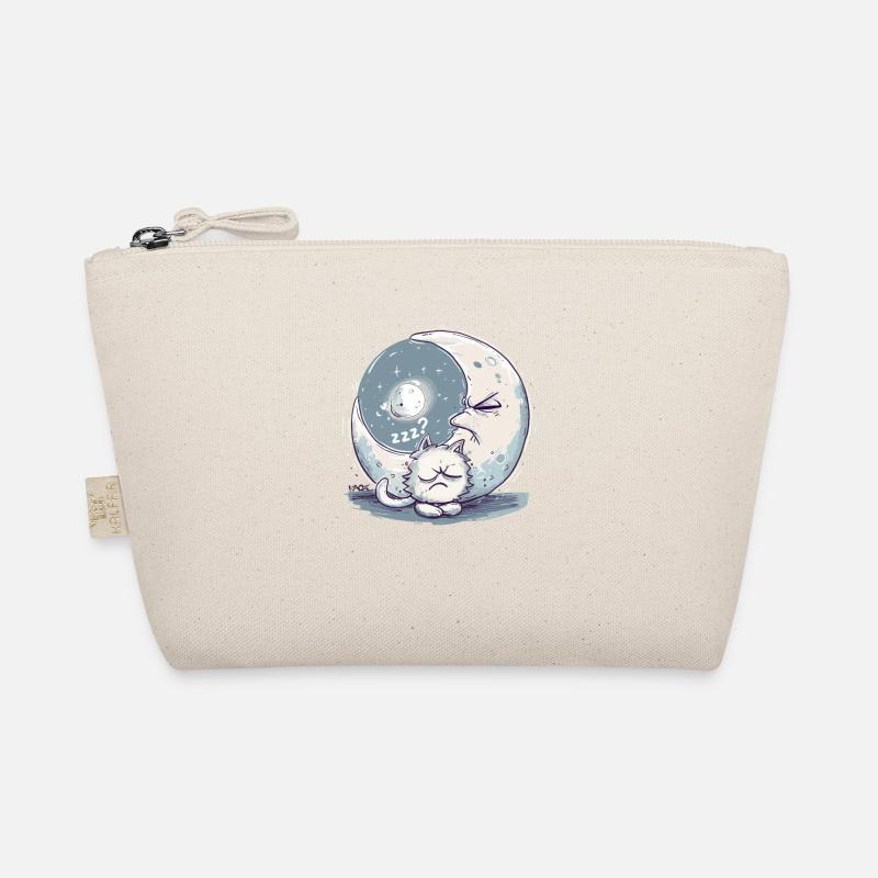 Sleeping uncomfortable cat and moon and sleep Organic Pouch