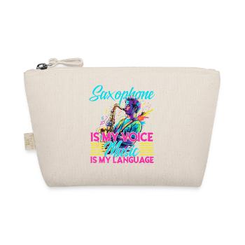 Saxophone Drôle Design Jazz Amateur de musique - Trousse biologique - nature - Devant