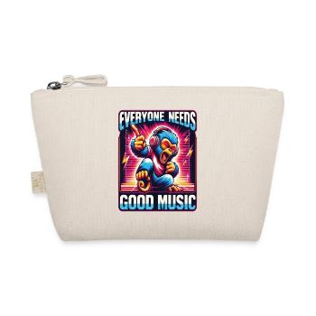 Jeder braucht gute Musik - Funky Monkey Design. - Bio-Täschchen - Natur - Vorne