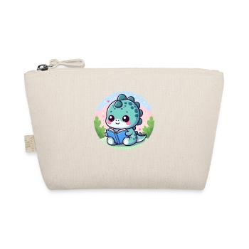 Reading dinosaur - Organic Pouch - nature - Front