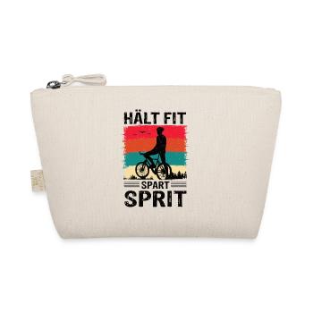 Hält Fit Spart Spirt Fahrrad Rennrad Radfahrer - Bio-Täschchen - Natur - Vorne