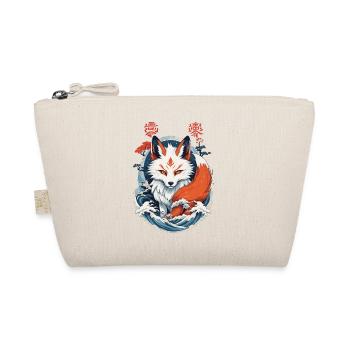 Japanese Kitsune Mask Anime Kawaii Fox Ghost - Organic Pouch - nature - Front