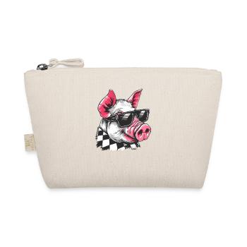 Coole Sonnenbrille tragendes Schwein - Bio-Täschchen - Natur - Vorne
