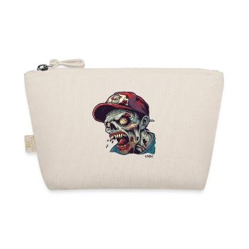 Baseball cap wearing angry zombie - Organic Pouch - nature - Front