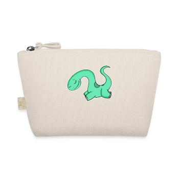 Dino Motif Dinosaur Green - Organic Pouch - nature - Front