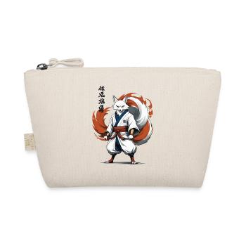 Samurai Fox Japanese Kitsune Mask Kawaii - Organic Pouch - nature - Front