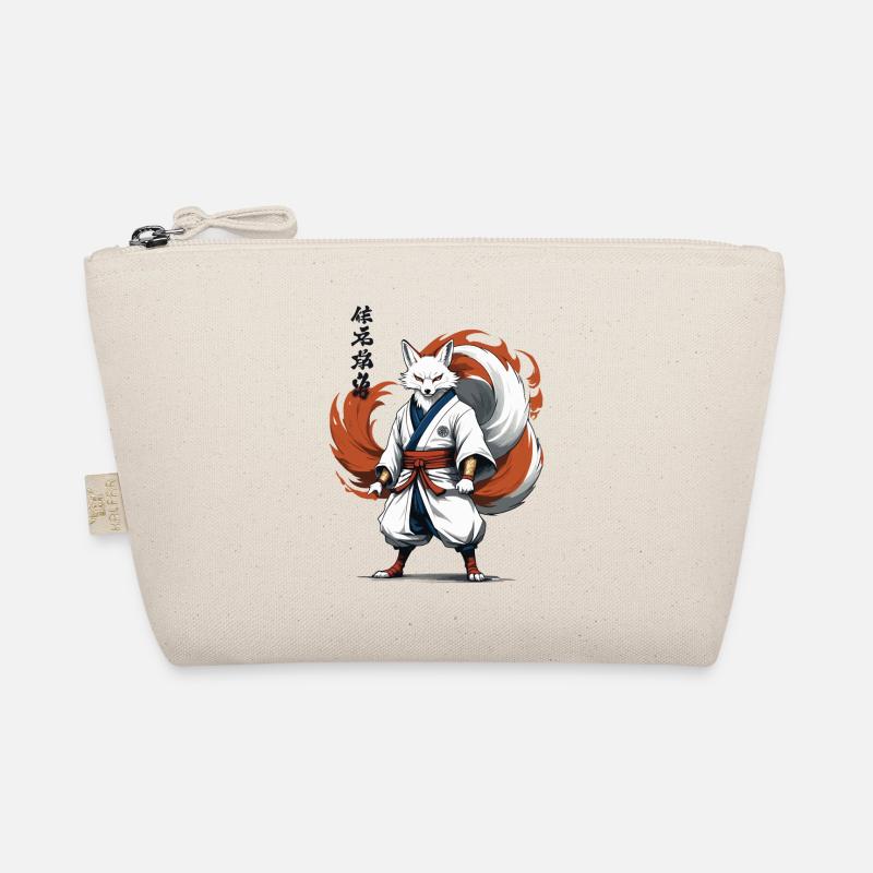 Samurai Fox Japanese Kitsune Mask Kawaii Organic Pouch