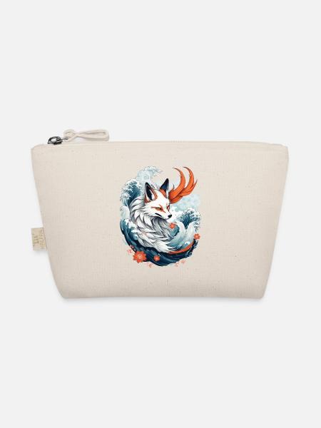 Japanische Kitsune Fuchs Anime Kawaii Fuchsgeist - Bio-Täschchen - Natur - Vorne