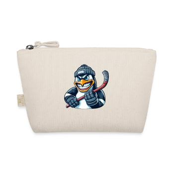Pinguin Eishockeyspieler Hockey Wütend Cool - Bio-Täschchen - Natur - Vorne