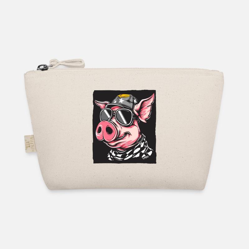 Checkered Flag Racing Fan Pig Organic Pouch