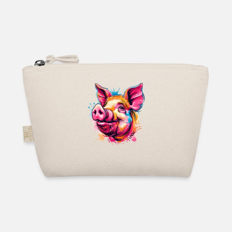 Colorful Paint Splash Pig Organic Pouch