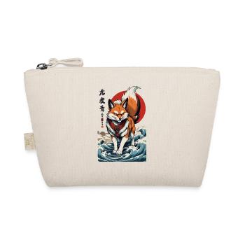 Vintage Ukiyo-E Style Kawaii Fox Spirit Japan - Organic Pouch - nature - Front