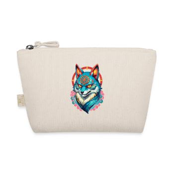 Japanese Kitsune Mask Anime Kawaii Fox Ghost - Organic Pouch - nature - Front