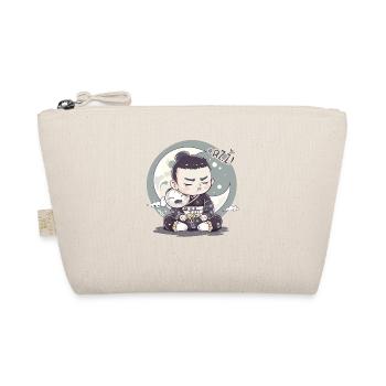 Tired little sumo samurai with moon and stars - Organic Pouch - nature - Front