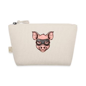 Funny Leather Mask Pig - Organic Pouch - nature - Front