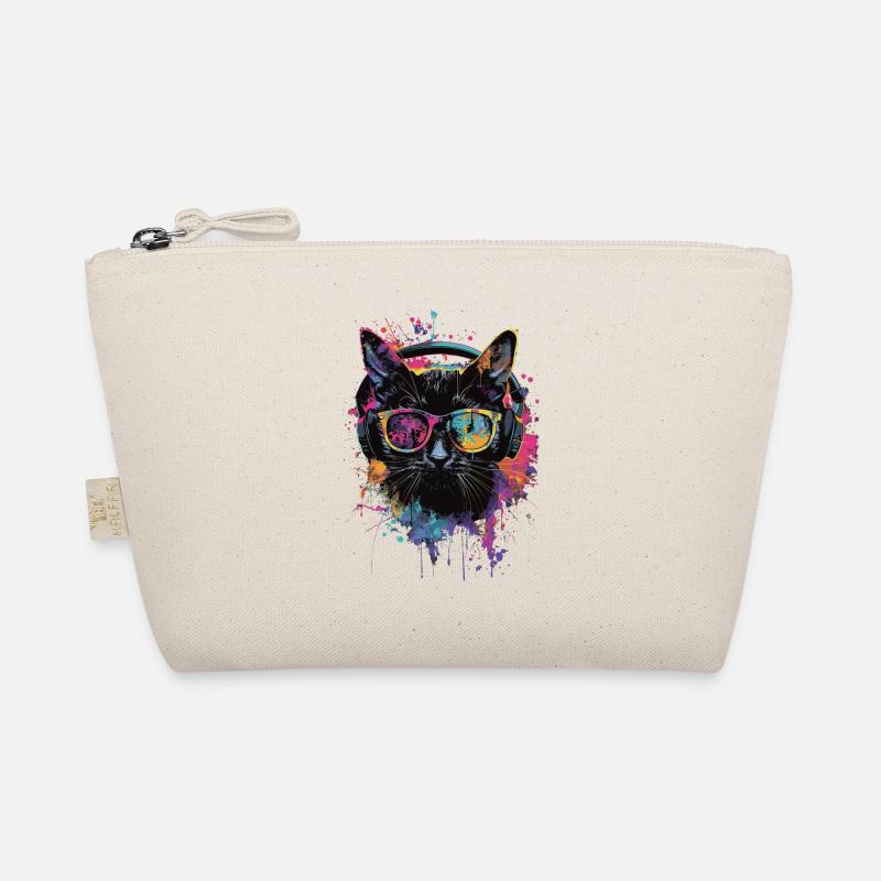 Schwarze Katze - Bio-Täschchen - Natur