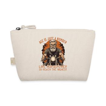 Age Is Horsepower Funny Biker Grandpa Design - Organic Pouch - nature - Front