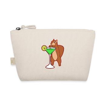 Squirrel Drinking Cocktail Funny Chipmunks Nuts - Organic Pouch - nature - Front