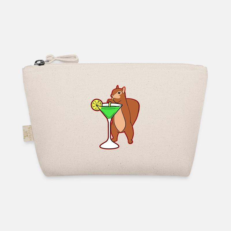 Squirrel Drinking Cocktail Funny Chipmunks Nuts Organic Pouch