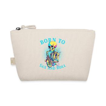 Born Saxophone Player Funny Jazz Design - Organic Pouch - nature - Front