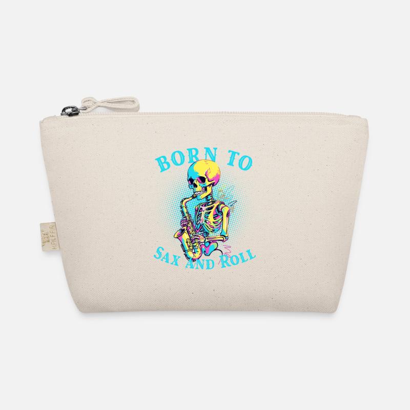 Born Saxophone Player Funny Jazz Design Organic Pouch