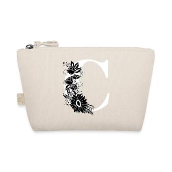 Letter c floral black and white - Organic Pouch - nature - Front