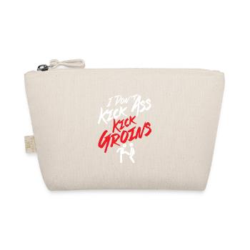 I Don't Kick Ass Kick Groins Martial Arts Krav Mag - Organic Pouch - nature - Front