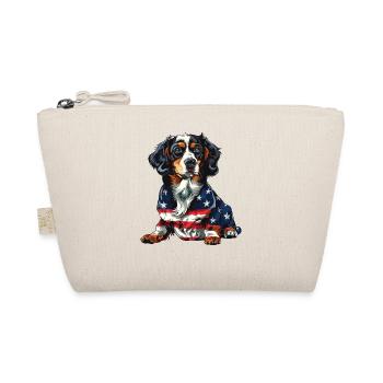 Bernese Mountain Dog 4th of July American Flag - Bio-Täschchen - Natur - Vorne