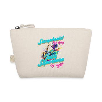 Conception de saxophone amusante pour les amateurs de musique jazz - Trousse biologique - nature - Devant