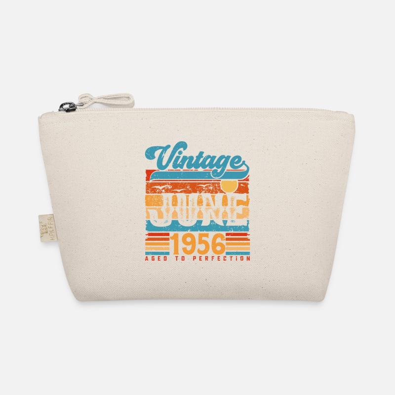 Juni 1956, Vintage-Jubiläumsgeschenk Juni 1956. Bio-Täschchen