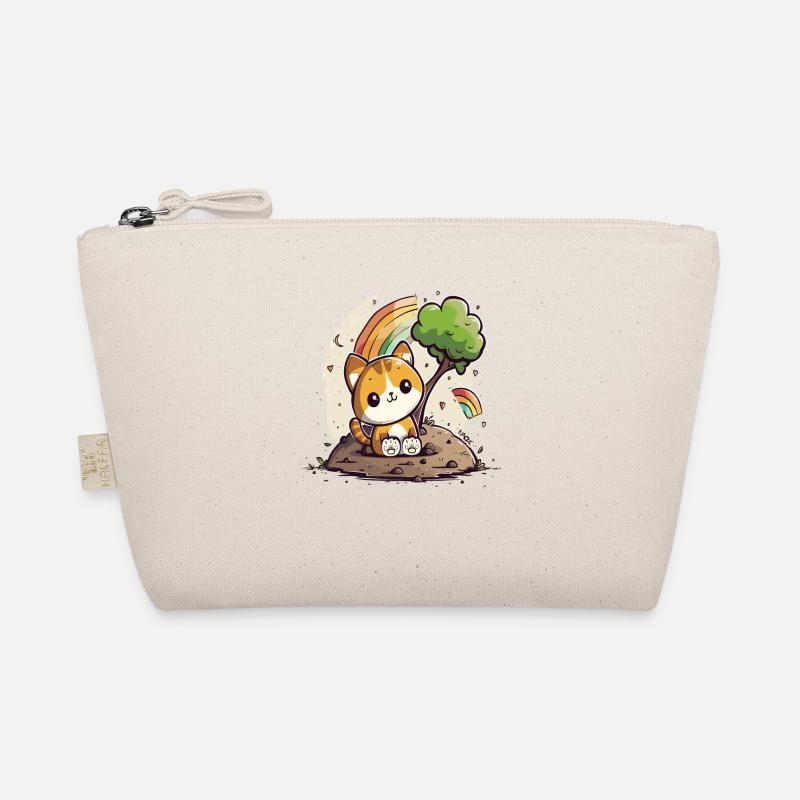 Niedliche Regenbogen-Kätzchen-Katze Bio-Täschchen