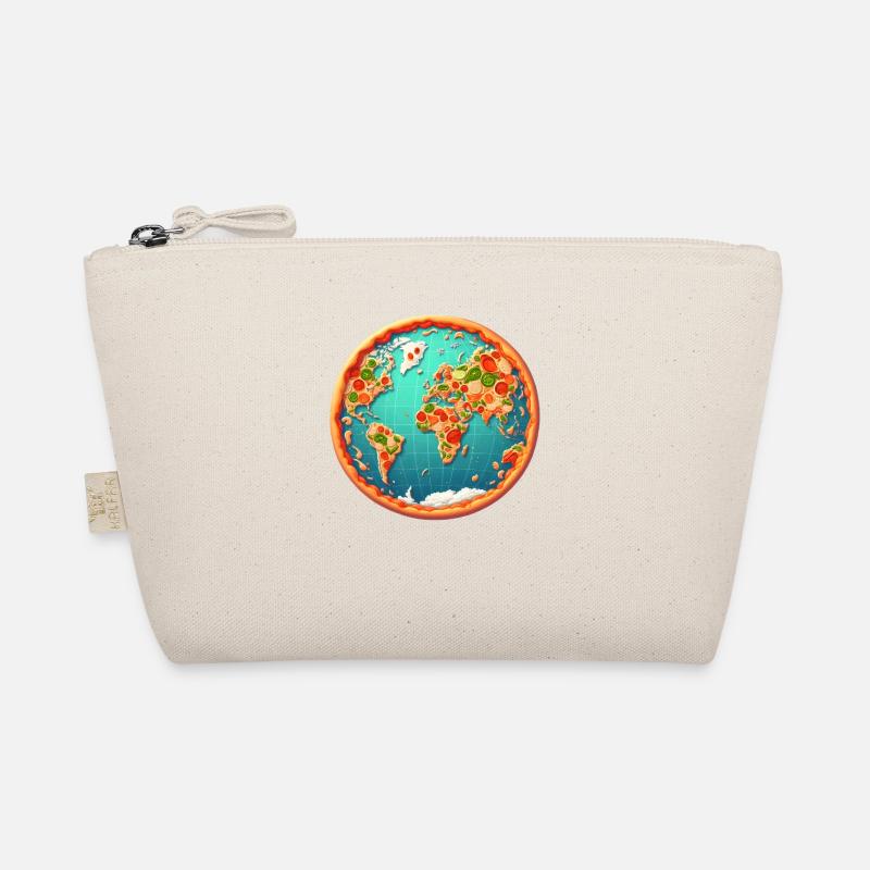 World map on pizza Organic Pouch