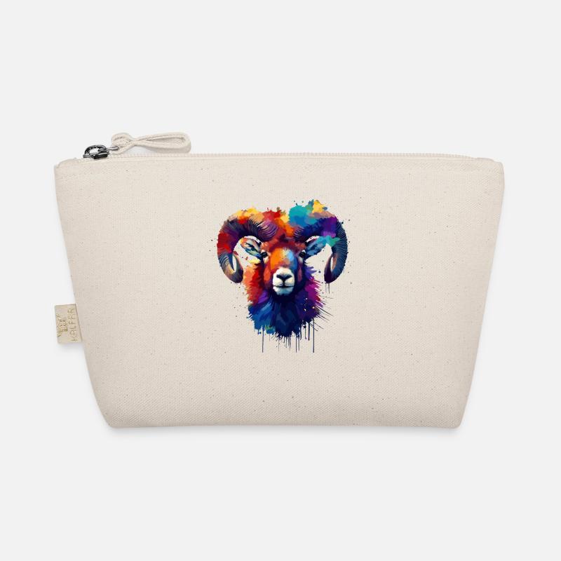 Colorful Splash Art Mouflon Wild Sheep Mouflons Organic Pouch