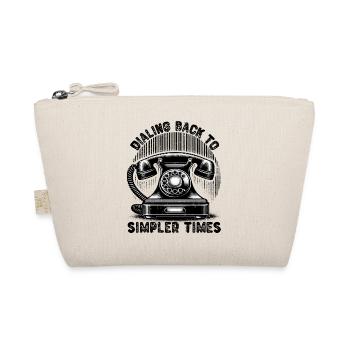 DIALING BACK TO SIMPLER TIMES, VINTAGE TELEPHONE - Organic Pouch - nature - Front