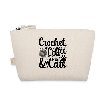 Crochet coffee & cats - Crocheter Cat Lover - Bio-Täschchen - Natur - Vorne