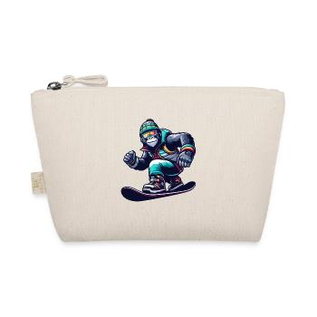 Gorilla Snowboarder Snowboard Winter Winter Holiday - Organic Pouch - nature - Front