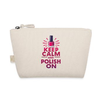 Keep calm and polish on Nail Tech beautician Job - Organic Pouch - nature - Front
