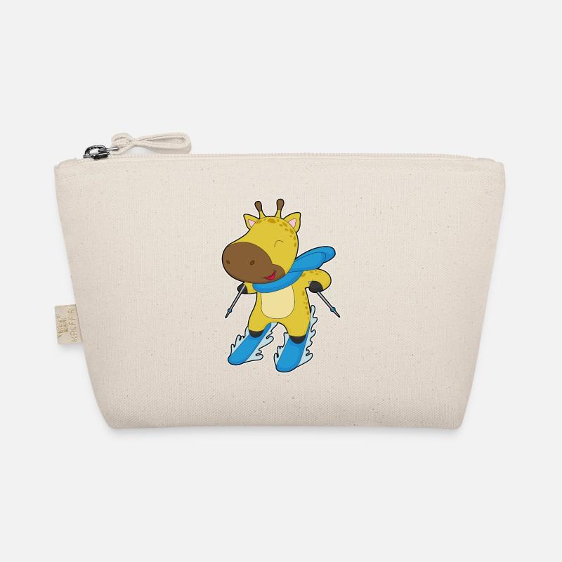 Giraffe Skier Ski Organic Pouch