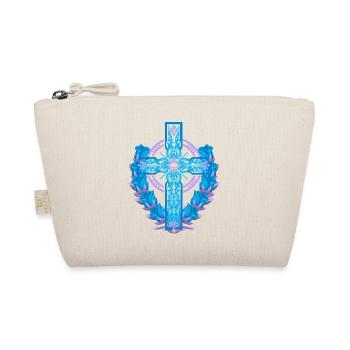 Kreuz Kreuze Kruzifix Rosen Blüten Jesus Gott - Bio-Täschchen - Natur - Vorne