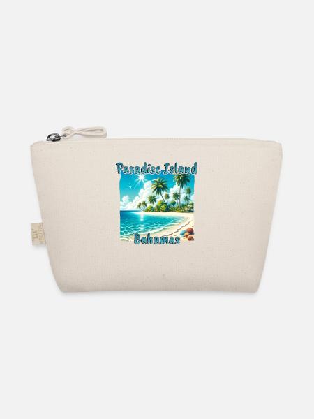 Paradise Island Bahamas Strand Palmen Sonne Grunge - Bio-Täschchen - Natur