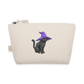 Katze Halloween Hexe - Bio-Täschchen - Natur - Vorne