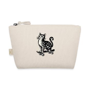 Bengal cat skateboarder in classic - Organic Pouch - nature - Front
