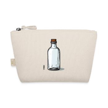 Leeres Glas-Flaschen-Motiv, Flasche ist leer - Bio-Täschchen - Natur - Vorne