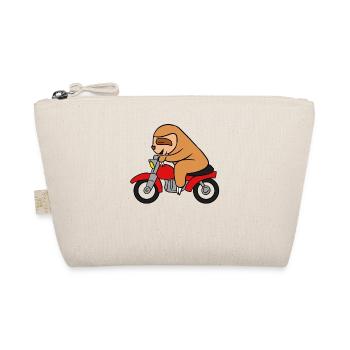 Sloth Riding Motorcycle T-Shirt Funny Animal Pun - Organic Pouch - nature - Front