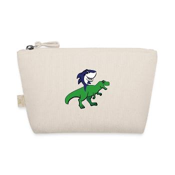 T-shirt T-Rex Requin Équitation Drôle Dinosaure Rider - Trousse biologique - nature - Devant