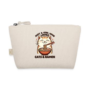 Cat with noodles ramen kawaii cat - Organic Pouch - nature - Front